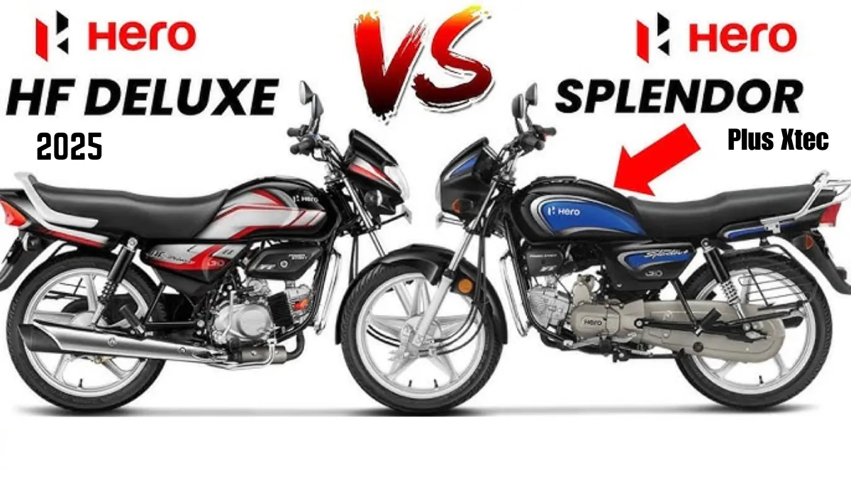 Hero Splendor Plus Xtec vs HF Deluxe 2025 : Indias Ultimate Commuter Showdown!