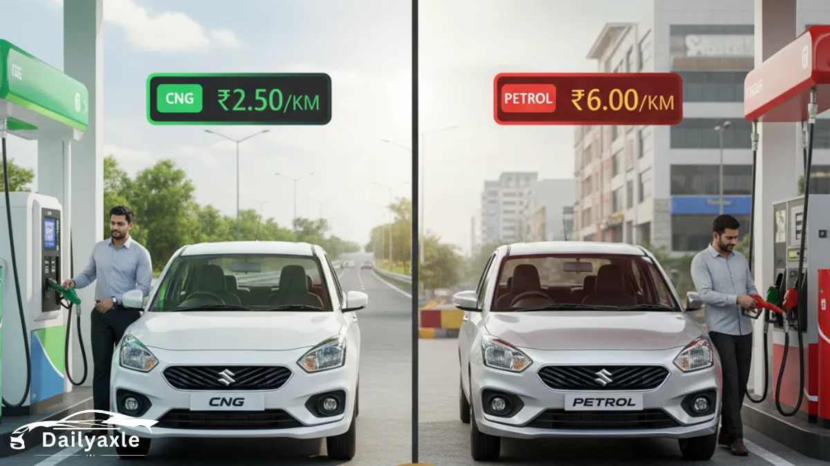 Maruti Dzire CNG vs Petrol : Real-World Running Cost 2025